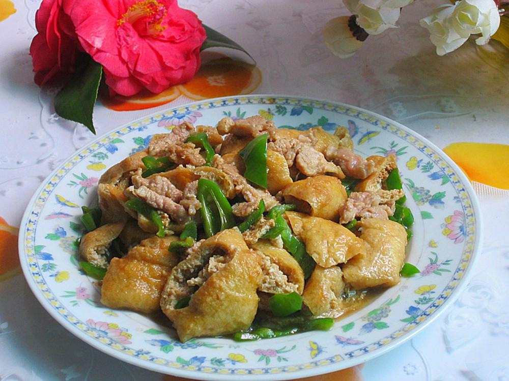青菜炒油豆腐